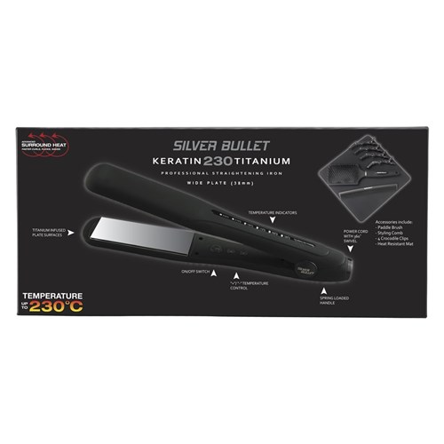 Silver Bullet Keratin 230 Titanium Wide Plate Hair Straightener - Image 3