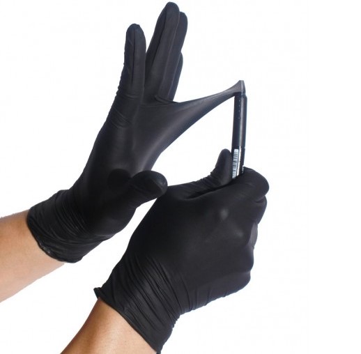 Premium Black Nitrile Gloves - Large 100pk - Image 2